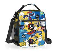 Clastyle Monster Insulated Kids Lunch Bag Large Thermal Cooler Bag for Boy Picnic School Lunch Box Tote,Blue Comic