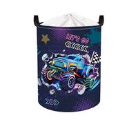 Clastyle Racing Car Baby Laundry Hamper Collapsible Clothes Kids Storage Basket Waterproof Boys Toy Box for Nursery Room,3D Monster,36 * 45 cm