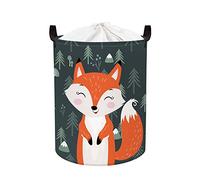 Clastyle Single Forest Animal Laundry Hamper Leaves Book Storage Basket for Bathroom Parent Storage Box to Organize Toy Clothes, Fox, 40x50 cm
