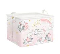 Clastyle Sleeping Animal Baby Laundry Hamper Collapsible Clothes Kids Storage Basket Waterproof Boys Girls Toy Box for Nursery Room, Elephant, 40 * 30 * 30 cm