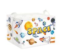 Clastyle Space Laundry Hamper Cosmic Book Storage Basket for Bathroom Parent Storage Box to Organize Toy Clothes,Planet Rocket,40x30x30 cm