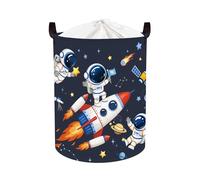 Clastyle Space Laundry Hamper Cosmic Book Storage Basket for Bathroom Parent Storage Box to Organize Toy Clothes, Rocket Astronaut, 36x45 cm