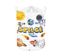 Clastyle Space Laundry Hamper Cosmic Book Storage Basket for Bathroom Parent Storage Box to Organize Toy Clothes,Planet Rocket,36x45 cm