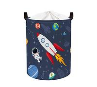 Clastyle Space Laundry Hamper Cosmic Book Storage Basket for Bathroom Parent Storage Box to Organize Toy Clothes,Rocket,40x50 cm
