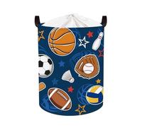 Clastyle Sport Ball Laundry Hamper Star Book Storage Basket for Bathroom Parent Storage Box to Organize Toy Clothes, Soccer Basketball, 36x45 cm