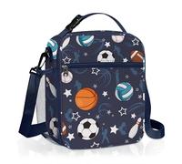 Clastyle Sport Insulated Kids Lunch Bag Large Thermal Cooler Bag for Boys Picnic School Toddler Lunch Box Tote,Ball