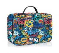 Clastyle Street Graffiti Insulated Kids Lunch Bag Large Thermal Cooler Bag for Boy Picnic School Lunch Box Tote, Words Sign
