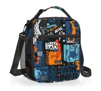 Clastyle Street Insulated Kids Lunch Bag Large Thermal Cooler Bag for Boy Picnic School Toddler Lunch Box Tote,Basketball