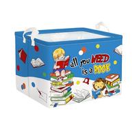 Clastyle Study Baby Laundry Hamper Collapsible Clothes Kids Storage Basket Waterproof Boy Girls Toy Box for Nursery Room, Reading Book, 40x30x30 cm