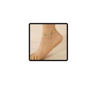 Clataly 8-word Ankle Chain Crystal Ankle Bracelet Summer Beach Foot Chain Jewelry for Women Girls (Gold)