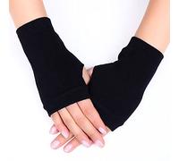 Clataly Bridal Wedding Sunscreen Lace Half-finger Gloves - Fingerless Short Yarn Mesh Hand Sock (Black4)