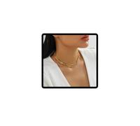 Clataly Chunky Sphere Pendant Necklace Exaggerated Multi-layer Statement Necklace Bracelets Thick Chains Jewelry for Women, One Size, Metal, No Gemstone