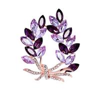 Clataly Crystal Bauhinia Bouquet Brooch Anti Glare Safety Pin Rhinestone Wheat Brooch Suit Accessories Jewelry for Women Girls (Purple)