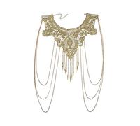 Clataly Gold Lace Necklace Multi-layer Necklaces Body Chain Body Accessories Jewelry for Women and Girls