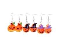 Clataly Pumpkin Ghost Bat Dark Castle Earrings Set Halloween Earrings Funny Accessories Jewelry for Women (C)