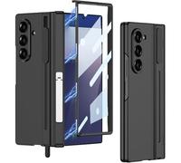 Clatoxi for Samsung Galaxy Z Fold 7 Case with Gear-Pushed S Pen Holder and HD Screen Protector & Magnetic Hinge Protection, Hard PC Slim Cover with Kickstand for Samsung Z Fold 7,No S Pen (Black)