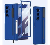 Clatoxi for Samsung Galaxy Z Fold 7 Case with Gear-Pushed S Pen Holder and HD Screen Protector & Magnetic Hinge Protection, Hard PC Slim Cover with Kickstand for Samsung Z Fold 7,No S Pen (Blue)