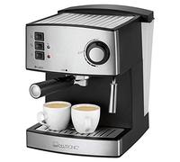 Clatronic® Espresso Machine, Small Coffee Machine, 15 Bar Pump Pressure, 1.6 Litre Transparent Water Tank (Removable), 2 Stainless Steel Nozzles with Frothing and Hot Water Function, 850 Watt, ES 3643