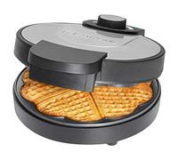 Clatronic WA 3492 waffle iron, electric waffle maker, waffle maker, waffle iron for classic heart waffles, large non-stick baking pan (18cm), 1000 watts, stainless steel
