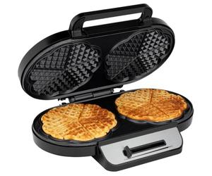 Clatronic WA 3745 Waffle Iron with 2 Non-Stick Baking Surfaces Heart-Shaped Waffle Iron Continuously Adjustable Browning Level and Baking Light 2 Waffles per Baking 1200 W