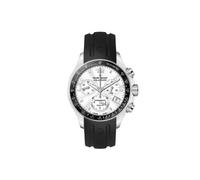 claude bernard Women's 10211 3 AIN Aquarider Silver Chronograph Tachymeter Rubber Watch