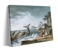 Claude Joseph Vernet Wall Art Prints Paintings Poster Jonah Having Been Vomited Out by The Whale Onto Dry Land Poster Painting Wall Art Painting Canvas Gift Living Room Prints Bedroom Decor Artworks F
