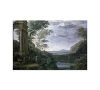 Claude Lorrain Landscape with Ascanius Shooting The Stag of Sylvia Wall Art Prints Paintings Wall Art Bedroom Prints Home Decor Hanging Picture Canvas Paintings Unframe-style 12x18inch(30x45cm)
