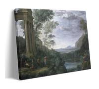 Claude Lorrain Landscape with Ascanius Shooting The Stag of Sylvia Wall Art Prints Paintings Wall Art Aesthetic Canvas Painting Picture Living Room Decor Home Frame-style 16x24inch(40x60cm)