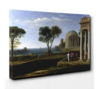 Claude Lorraine Aeneas at Delos Canvas Print | Gallery Wrapped 30mm Frame Wall Art | 30x20 inches | Ready to Hang | Modern Picture | Living Room Bedroom Lounge Office