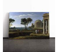 Claude Lorraine Aeneas at Delos Canvas Print | Gallery Wrapped 30mm Frame Wall Art | 30x20 inches | Ready to Hang | Modern Picture | Living Room Bedroom Lounge Office