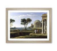 Claude Lorraine Aeneas At Delos Classic Painting Framed Print | A2 Oak Framed Wall Art | Ready to Hang | Classic Historical Picture | Living Room Bedroom Lounge Office