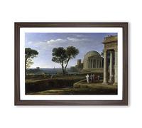 Claude Lorraine Aeneas at Delos Framed Print | A2 Walnut Framed Wall Art | Ready to Hang | Modern Nature Picture | Living Room Bedroom Lounge Office
