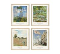 Claude Monet Artwork Fine Art Paintings Set of 4,By Haus and Hues Water Lilies Claude Monet Monet Poster Famous Art prints Famous Paintings Modern Monet Monet Prints Monet Wall Art UNFRAMED (8"x10")
