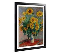 Claude Monet Bouquet of Sunflowers Framed Wall Art Print A2 Black