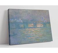 Claude Monet Charing Cross Bridge - Canvas Wall Art Picture Print - 45 inch wide x 30 inch high (Frame Depth 30mm)