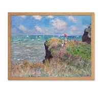 Claude Monet Cliff Walk At Pourville Art Print Framed Poster Wall Decor 12x16 inch