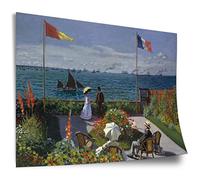 Claude Monet Cotton Poster: Garden at Sainte-Address (1867), Unframed Art Print, Mural - A4, A3, A2, A1, A0, XXL - Living Room, Bedroom, Kitchen, Decoration