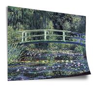 Claude Monet Cotton Poster: Water Lilies and Japanese Bridge, Unframed Art Print, Mural - A4, A3, A2, A1, A0, XXL - Living Room, Bedroom, Kitchen, Decoration