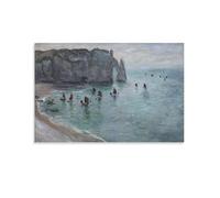 Claude Monet - Etretat The Aval Door Fishing Boats Leaving The Harbour Poster Painting Canvas Wall Art Scroll Picture Print Living Room 20x30inch(50x75cm)