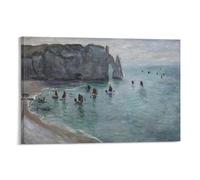 Claude Monet - Etretat The Aval Door Fishing Boats Leaving The Harbour Poster Print Photo Art Painting Canvas Home Decorative Bedroom Modern Decor 20x30inch(50x75cm)