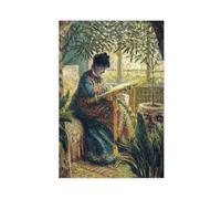 Claude Monet Famous Prints Madame Monet Embroidering Poster Bedroom Canvas Decor Sports Landscape Office Room Decor Gift Unframe 16x24inch