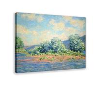 Claude Monet Famous Prints The Seine at Port-Villez Poster Wall Art Canvas Bedroom Decor Office Room Kitchen Decor Gift Frame 20x30inch