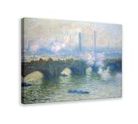 Claude Monet Famous Prints Waterloo Bridge, London Poster for Room Aesthetics Canvas Wall Art Poster And Print Frame 12x18inch