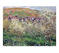 Claude Monet Flowering Plum Trees Art Print Canvas Premium Wall Decor Poster Mural