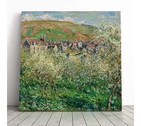 Claude Monet Flowering Plum Trees Canvas Print | Gallery Wrapped 30mm Frame Wall Art | 20x20 inches | Ready to Hang | Impressionist Landscape Picture | Living Room Bedroom Lounge Office