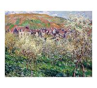 Claude Monet Flowering Plum Trees Large Wall Art Print Canvas Premium Poster Mural