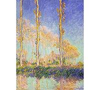 Claude Monet French Poplars Art Print Canvas Premium Wall Decor Poster Mural