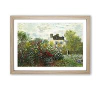 Claude Monet Garden in Argenteuil Framed Print | A2 Oak Framed Wall Art | Ready to Hang | Modern Floral Picture | Living Room Bedroom Lounge Office