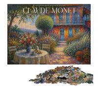 Claude Monet Inspired Garden Painting Jigsaw Puzzle for Adults, 500 Pieces | Section-by-section building: easier piece organisation in spare time.