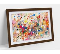 Claude Monet inspired Jackson Pollock Stunning Framed Wall Art Print Picture - A2 - Walnut Frame